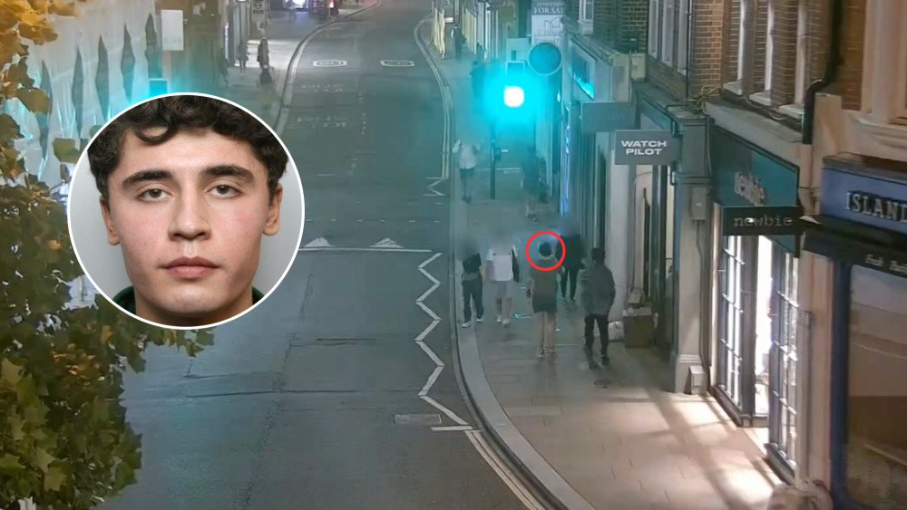 Wandsworth Prison escapee Daniel Khalife on George Street as heading to a cash machine to withdraw money on 6 September 2023 (credit: Met Police).