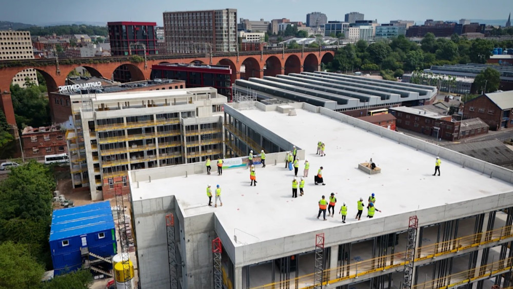The Hatters Yard, a new development comprising 148 affordable apartments, is due for completion in 2028 (Image - Stockport Council)