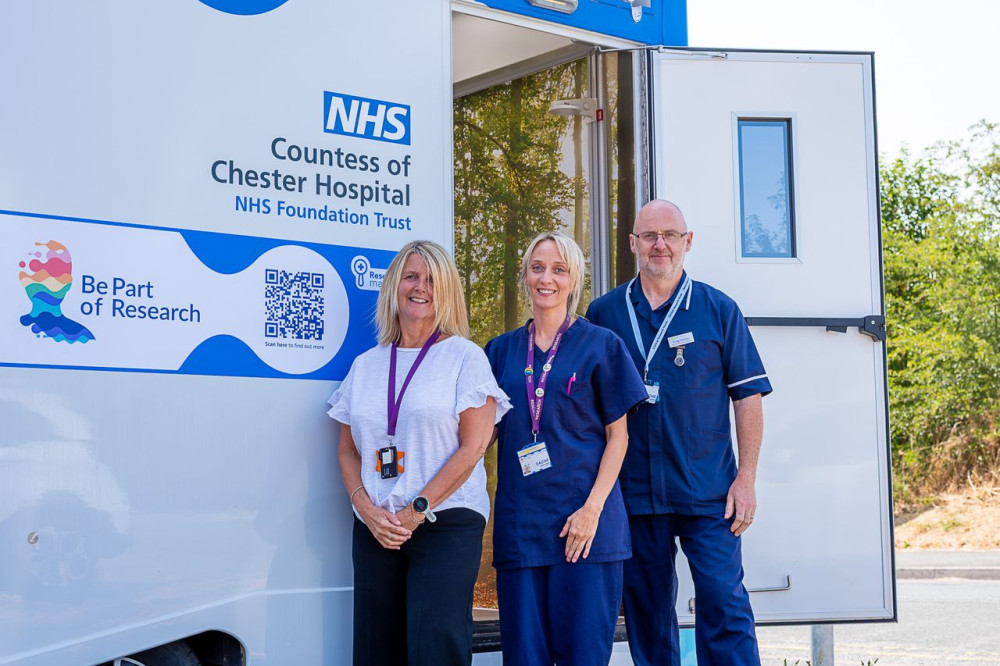 The Countess of Chester Hospital’s mobile research bus will be at Chester Town Hall from 11am to 2.30pm (Image via: Countess of Chester Hospital)