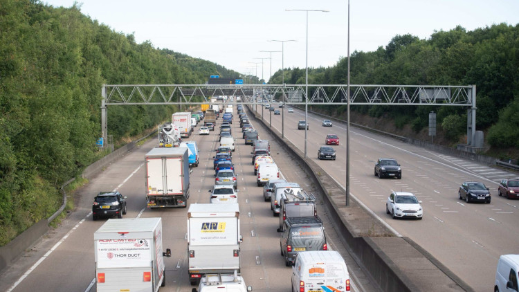 There are delays of up to 60 minutes and 5 miles of congestion on the approach (image via SWNS)