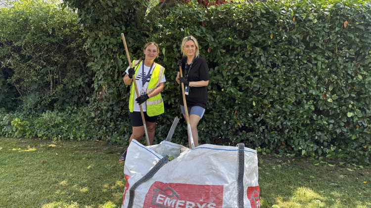 Honeycomb Group colleagues cleared litter and refreshed gardens as part of the Community Day (image via Honeycomb Group)