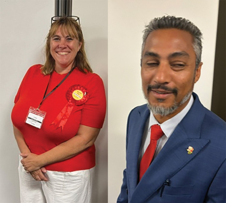 Jo Potter and Amin Hoque after their election successes. 