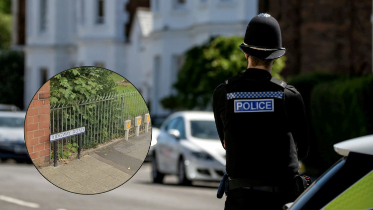 Officers were called to Ridgway Road in Shelton last night (main image via SWNS / inset image via Google Street View)