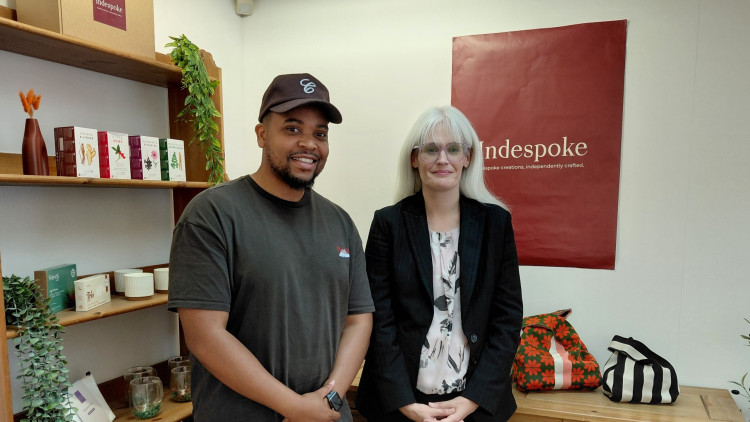CJ Lloyd Webley (left), Founder of Indespoke, and Cllr Heather Delaney, Deputy Leader of SMBC (image supplied)