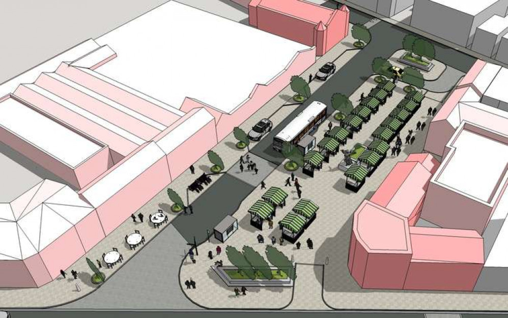 Artist's impression of how the redesigned Marlborough Square could look