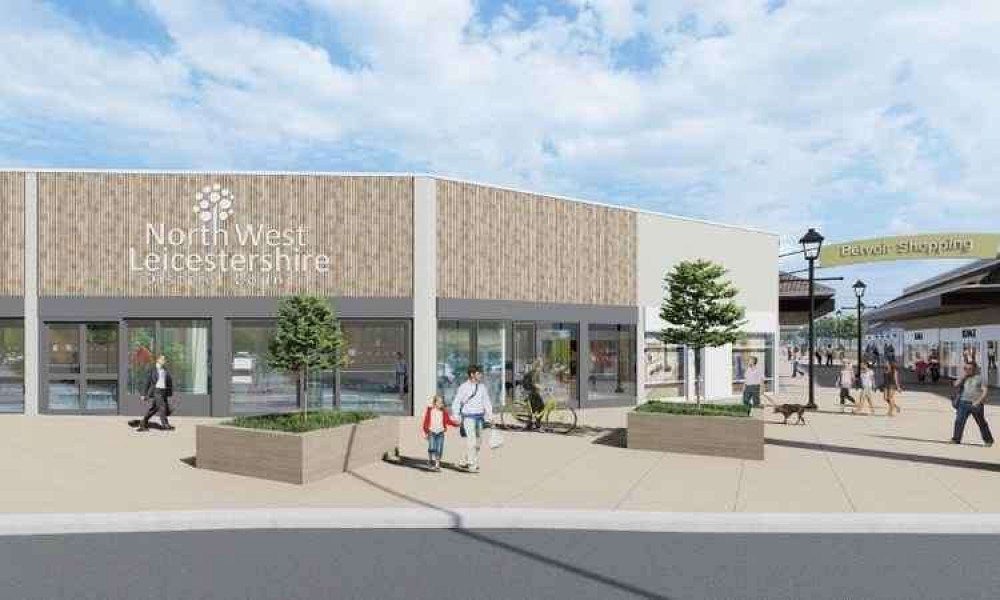 An artist's impression of the new council office near the Belvoir Shopping Centre