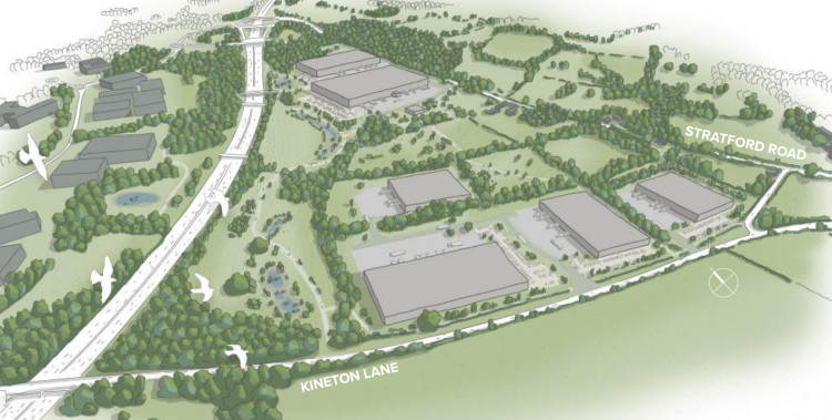 Plans for a major new industrial park near the M42 have been met with multiple objections (image via planning application)