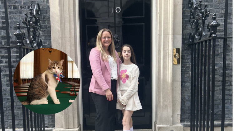 Brereton's Georgina Marks visited Number 10 recently and was looking forward to meeting Larry the cat. (Photo:  Louise Marks/Wikimedia Commons)