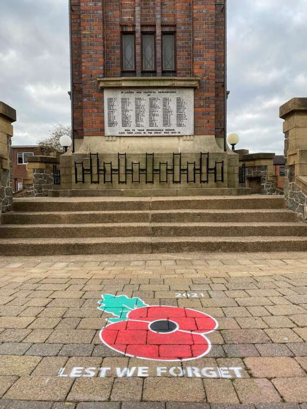 A pavement poppy has already been put in place at the War Memorial in Coalville