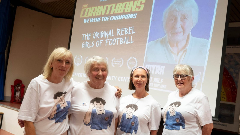 Debra McDonald, Myra Lypnyckyj, Sarah Whittington and Jane White at the screening (Image - Stockport Council)