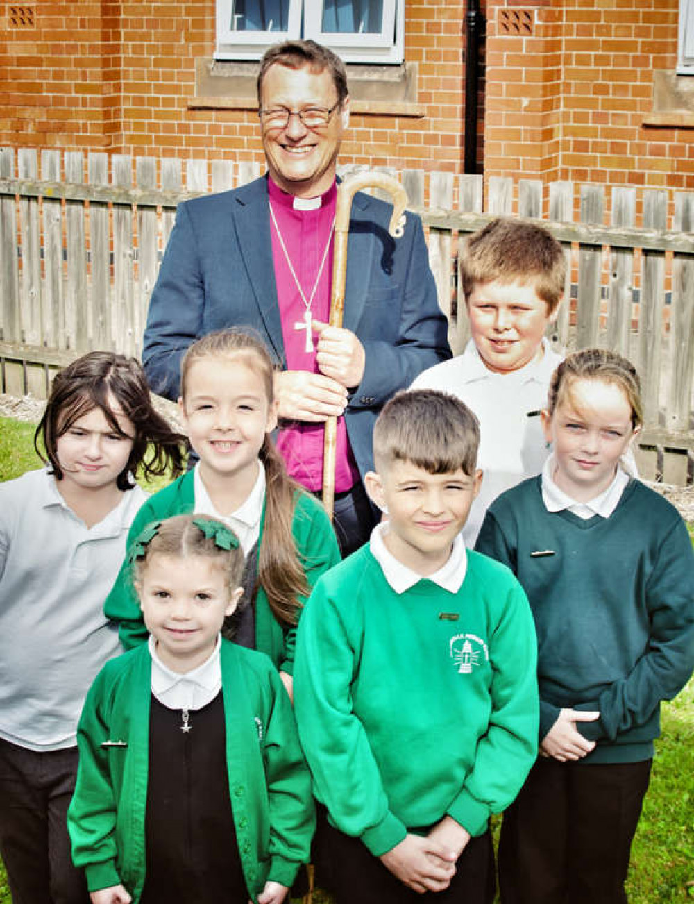 The Bishop met pupils at the school. Photo: All Saints Church of England Primary School