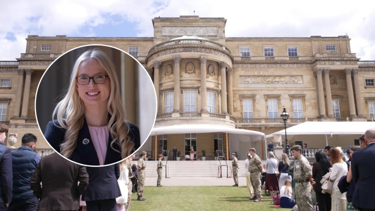 Ex- Kew House School Head Girl Freya spoke at Buckingham Palace during the Duke of Edinburgh's Gold Award celebration (credit: The Duke of Edinburgh’s Award / Ian Smithers).