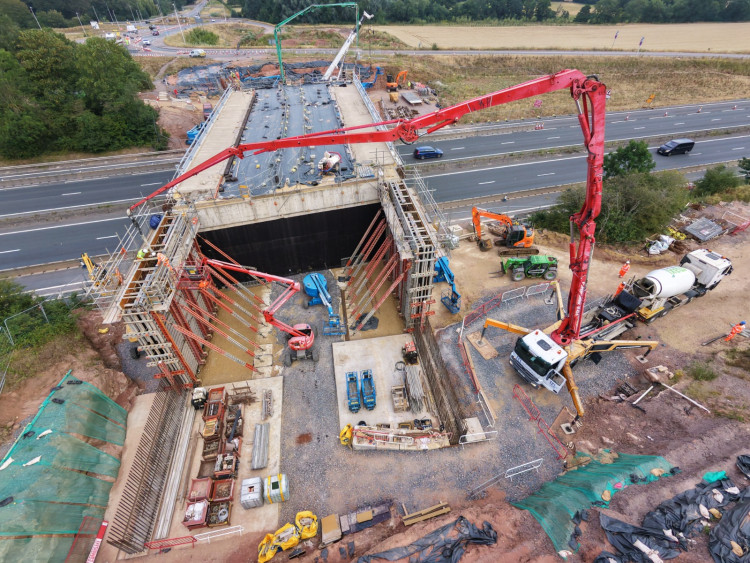 The latest view of the A46 Stoneleigh Junction works (image via WCC)