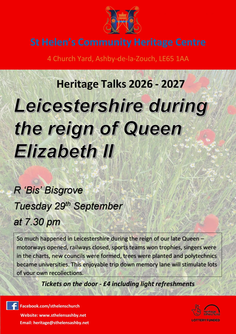 Heritage Talk - Leicestershire during the Reign of Queen Elizabeth II