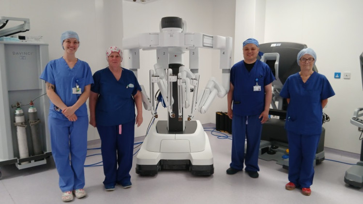 Stockport NHS Trust has unveiled its new state-of-the-art surgical robot, the Da Vinci Xi system (Image - Stockport NHSFT)