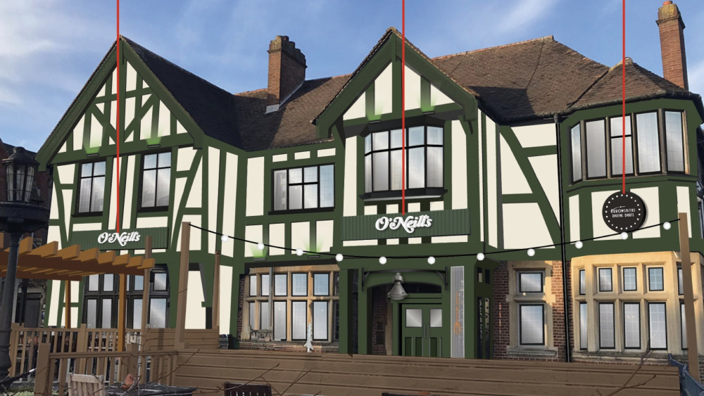The approved plans will see the venue's existing signage updated and the outside of the building enhanced with a new green and white colour scheme (Image via planning application)
