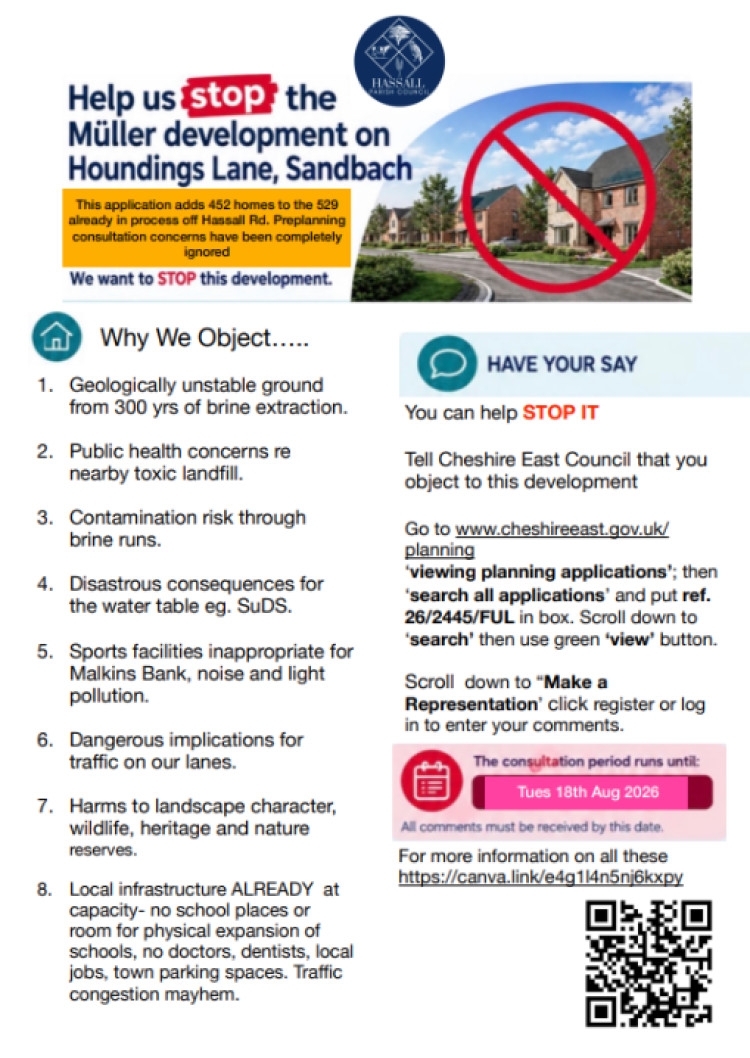 Camaigners fighting the plans have come up with a leaflet. (Photo: Malkins Bank Action Group)