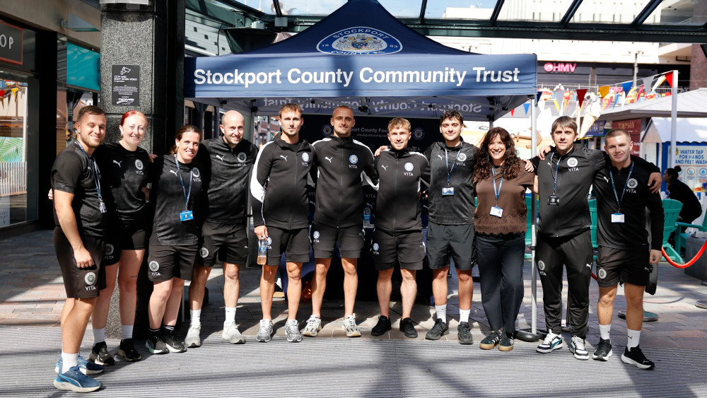 Stockport County Community Trust appeared in Stockport on Thursday 30 July as part of a 'town takeover' (Image - Stockport County)