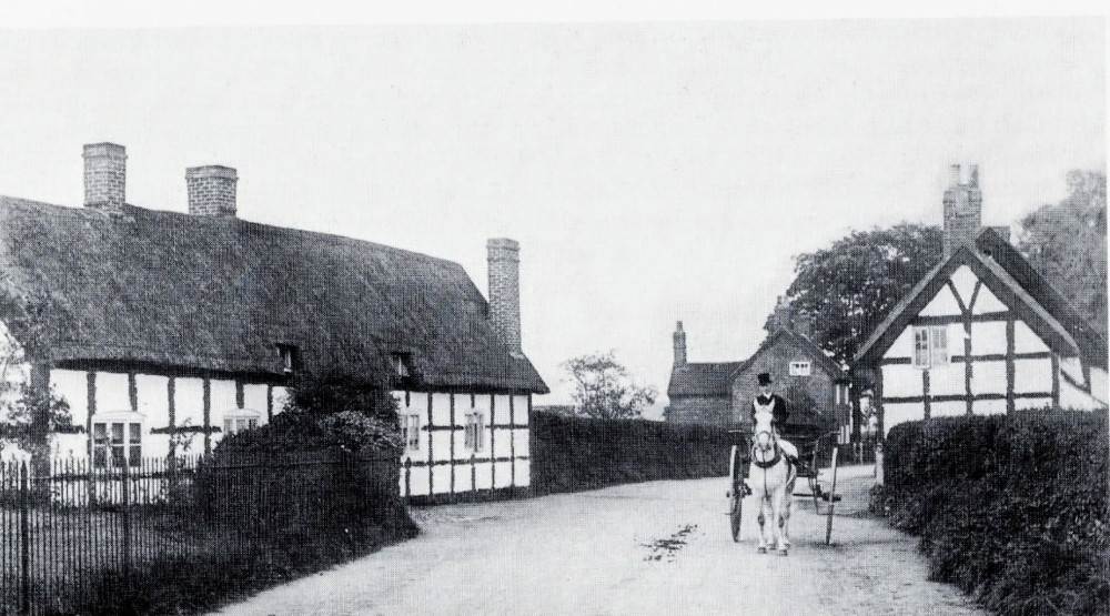 The original Rockwood Inn stood on Church Lane (to the right), opposite St Mary's Church Wistaston (Photo: Crewe in the Past).