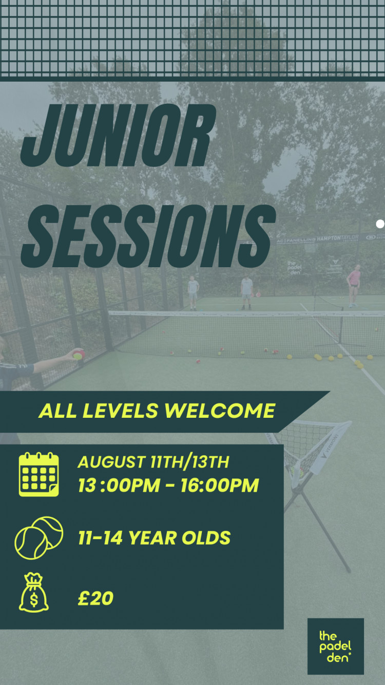 Junior Padel Sessions 11-14 Year Olds