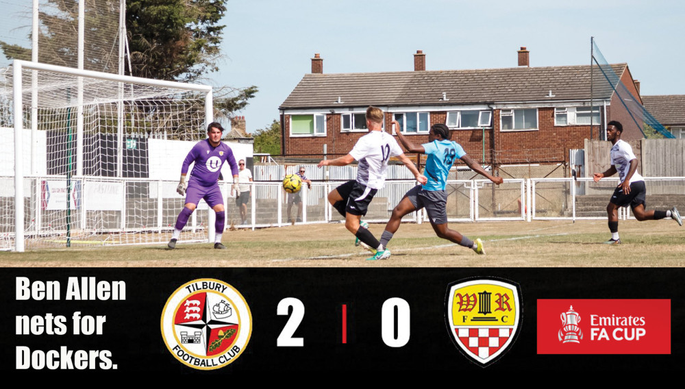 Ben Allen scored twice to put Tilbury through.