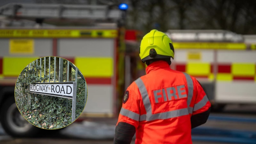 Staffordshire Police was alerted to a fire in a property on Ridgway Road, Shelton on Saturday (main image via Staffordshire Fire and Rescue / inset image via Nub News)