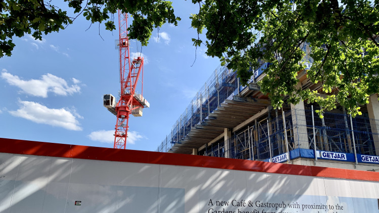 Buildings at the Twickenham Riverside regeneration site are becoming more visible as work continues (credit: Nub News).
