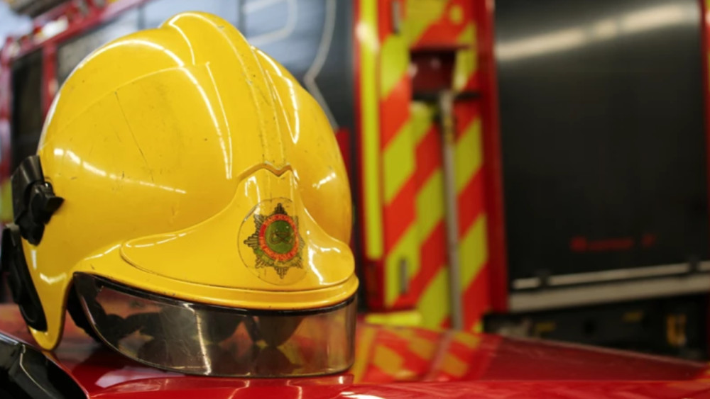Three appliances attended the scene and found a shed 'well alight' (image via Staffordshire Fire and Rescue Service)