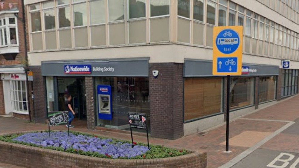 The branch of Nationwide on Greengate Street where the defibrillator and bleed kit cabinets could be installed (image via Livia Gregor)