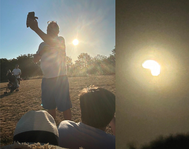 Nub News editor Neil Speight used a mobile phone to safey track the eclipse from a local vantage point. 