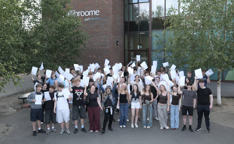 Sixth form students at Fallibroome have been celebrating receiving their A-level results (Credit: Supplied)