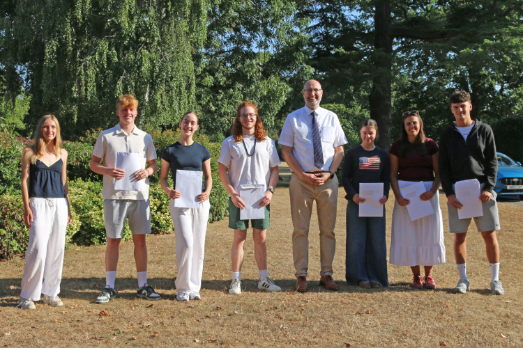 Grove du Toit (Headmaster) with Sixth Formers at Princethorpe College