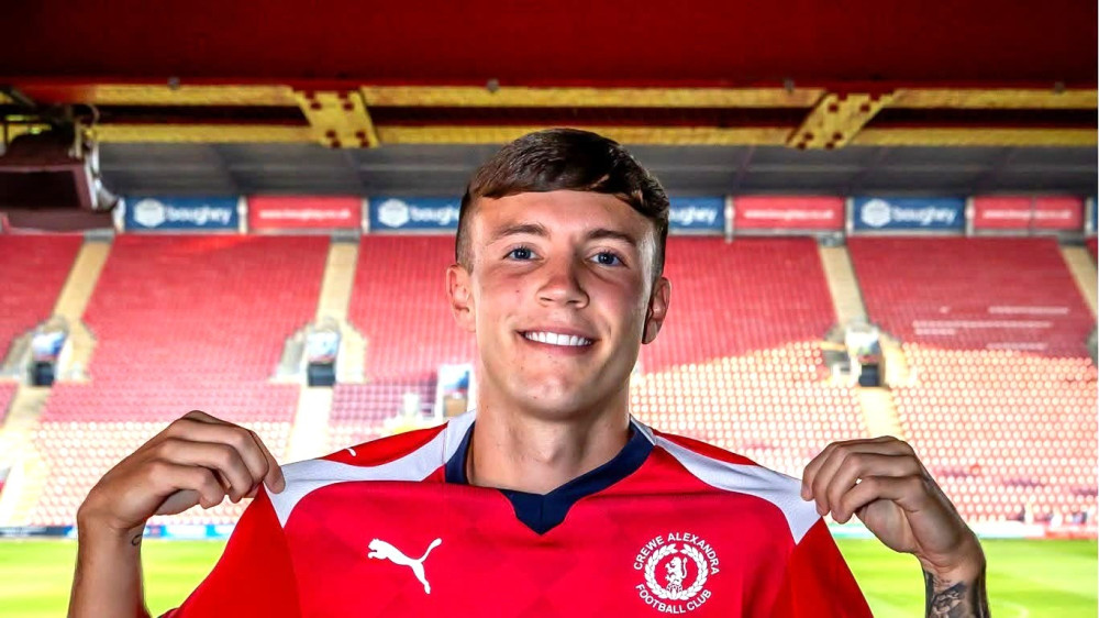 Charlie McNeill, 22, has joined Crewe Alexandra from Sheffield Wednesday on a season-long deal (Photo: Crewe Alex).