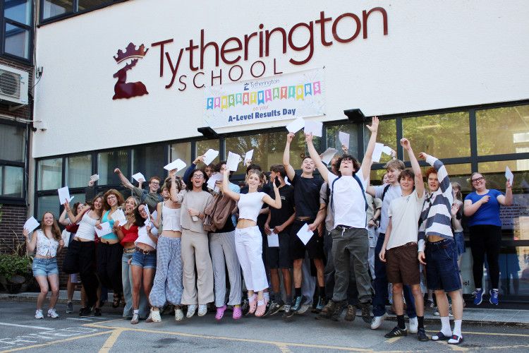Celebrations at Tytherington School on A-level results day 2026 (Credit: Supplied)