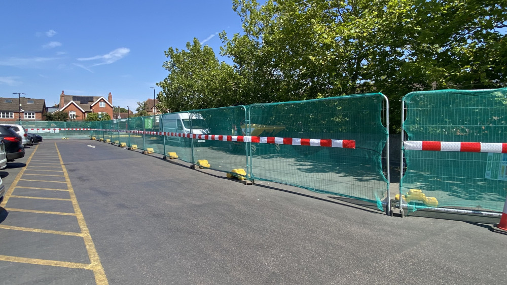 Works are underway at Waitrose in Kenilworth (image by Nub News)