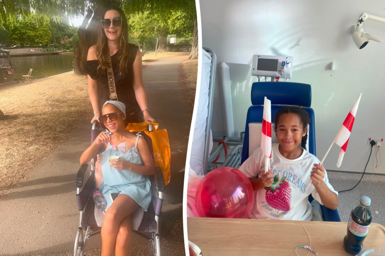 Armaie Burrows-Pitt has been diagnosed her with Burkitt lymphoma - a rare and aggressive form of childhood cancer (image via SWNS)