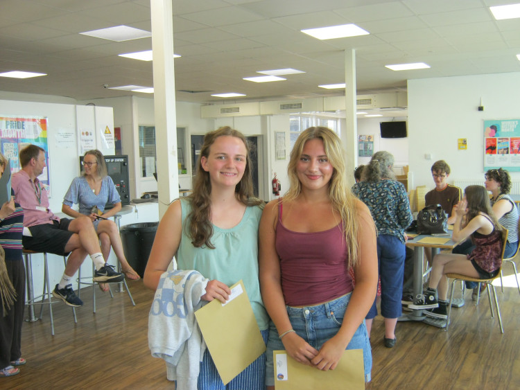 Students at The Blue School celebrate outstanding A Level and BTEC results (image supplied)