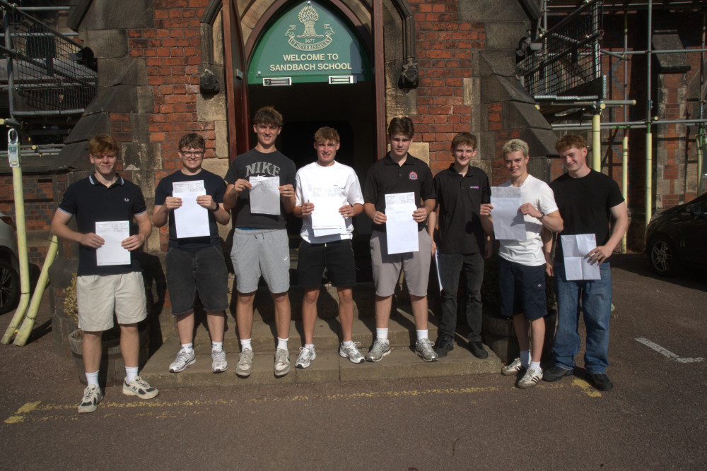 Jack Tatham, Will Garrett, Alex Mackey, Harrison Dunne, Freddie McCarthy, Ben Smith, Peter Reade and Harrison Marsh celebrating their results (Photo: Supplied).