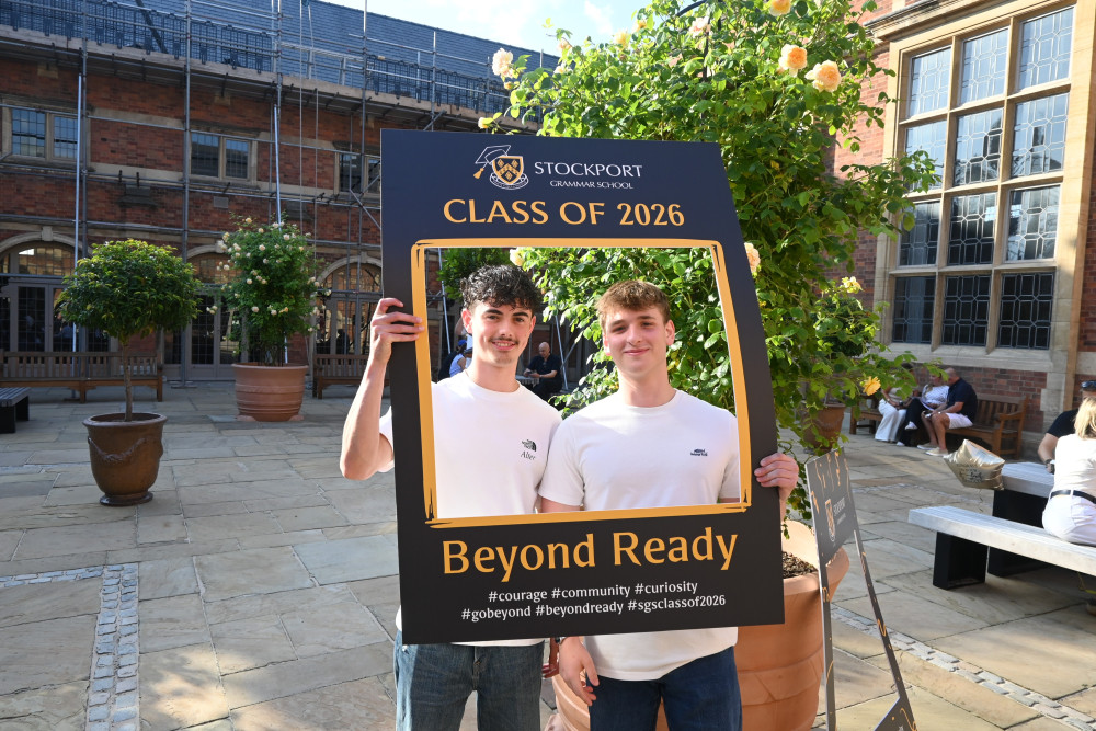 Pupils at Stockport Grammar School are celebrating their A Level results today (Image via: Stockport Grammar)