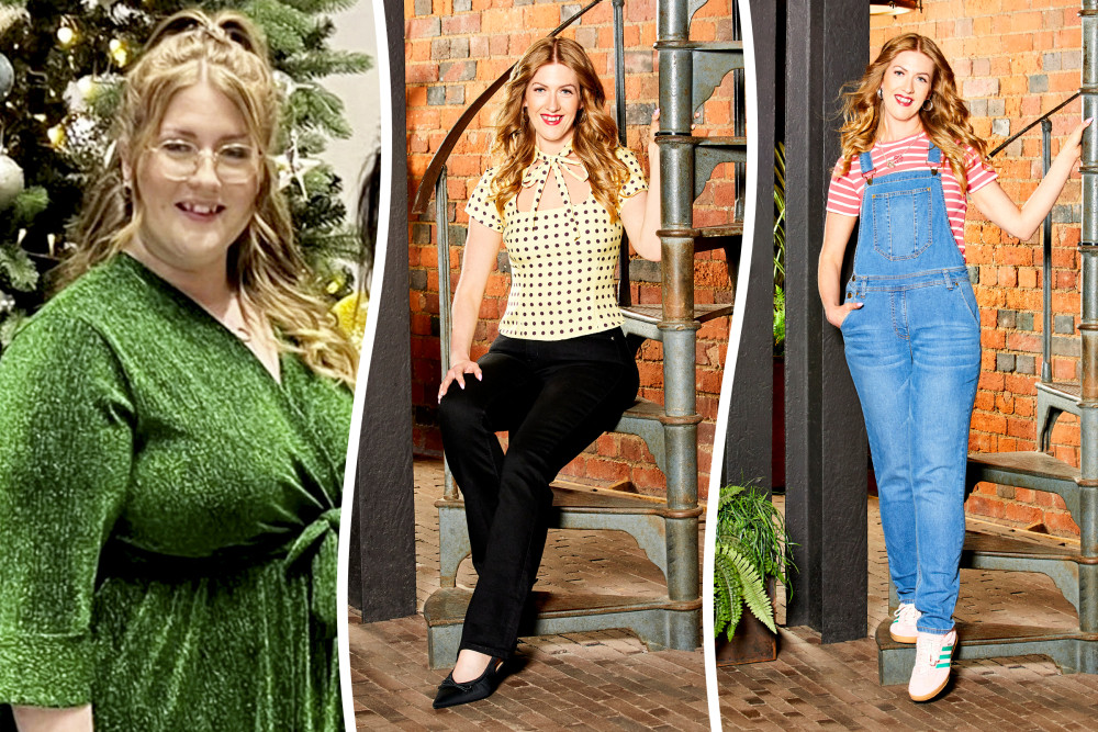 Alice Day, 30, halved her body weight (image via SWNS)