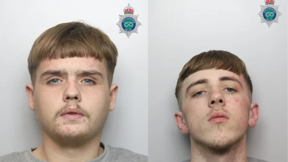 Liam Hales (left) and Layton Bowman (right) have been sentenced in court (image via Staffordshire Police)