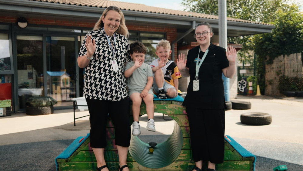 Staff and children at Biddulph Kindergarten (image via Biddulph Kindergarten)