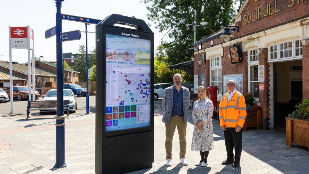 (Left to right): Tony Elvin - General Manager, Touchwood Solihull, Councillor Wazma Qais - Cabinet Member for Communities, Nigel Godfrey - Portfolio Partnership Manager, Bauer Media Outdoor UK (Image supplied)