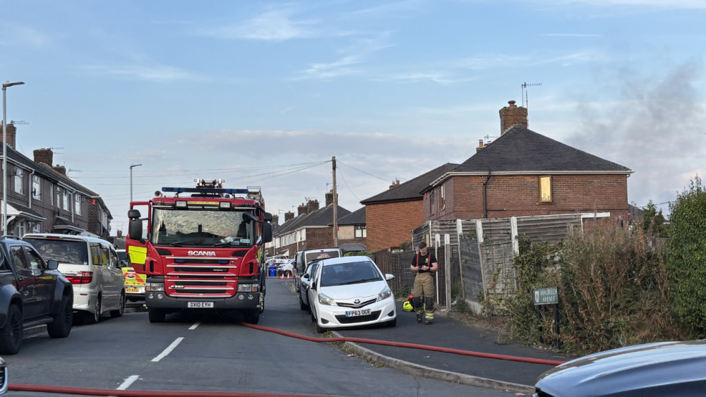 Firefighters tackled a large fire in the Goldenhill and Sandyford area on Thursday 13 August (image via Nub News)