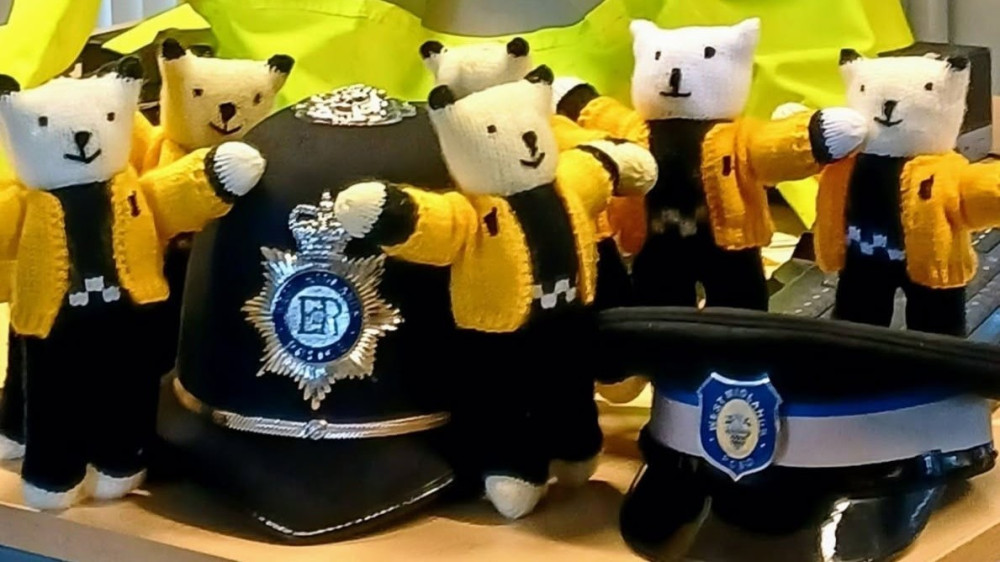 The cuddly recruits were donated by the Kingshurst Library Needle Crafters (Image via Solihull Police Facebook)