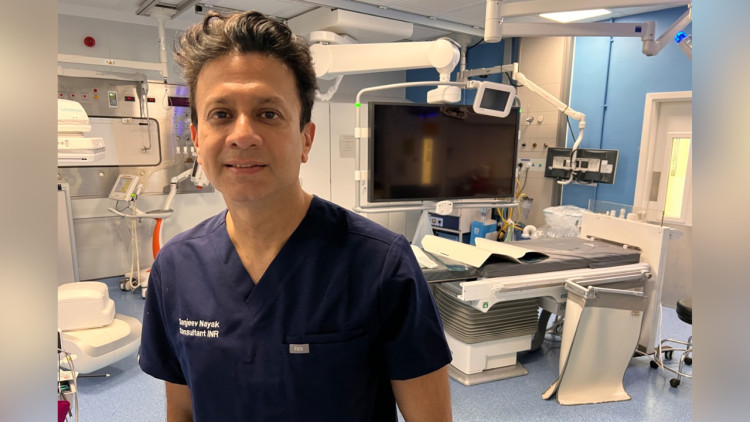 Dr Sanjeev Nayak, consultant interventional neuroradiologist at UHNM (image via UHNM)