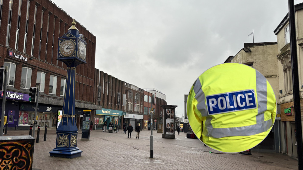 Staffordshire Police was called to Upper Market Square in Hanley at 5.50pm yesterday (main image via Nub News / inset image via pxfuel)