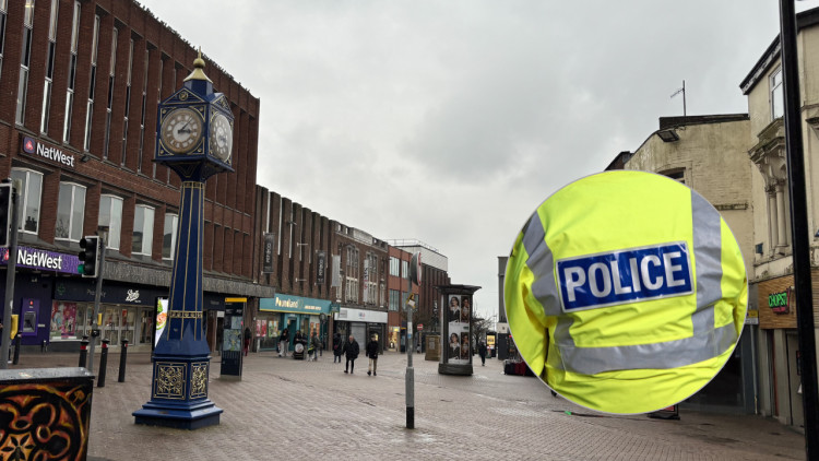 Staffordshire Police was called to Upper Market Square in Hanley at 5.50pm yesterday (main image via Nub News / inset image via pxfuel)