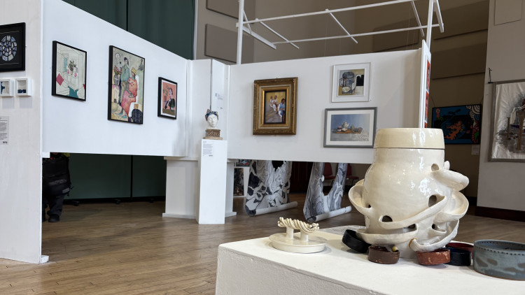 The Three Counties Open Art Exhibition at Fenton Town Hall (images via Nub News)
