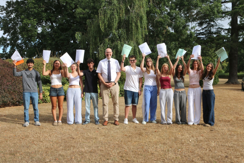 Grove du Toit (Headmaster) with Year 11 pupils at Princethorpe College (image supplied)